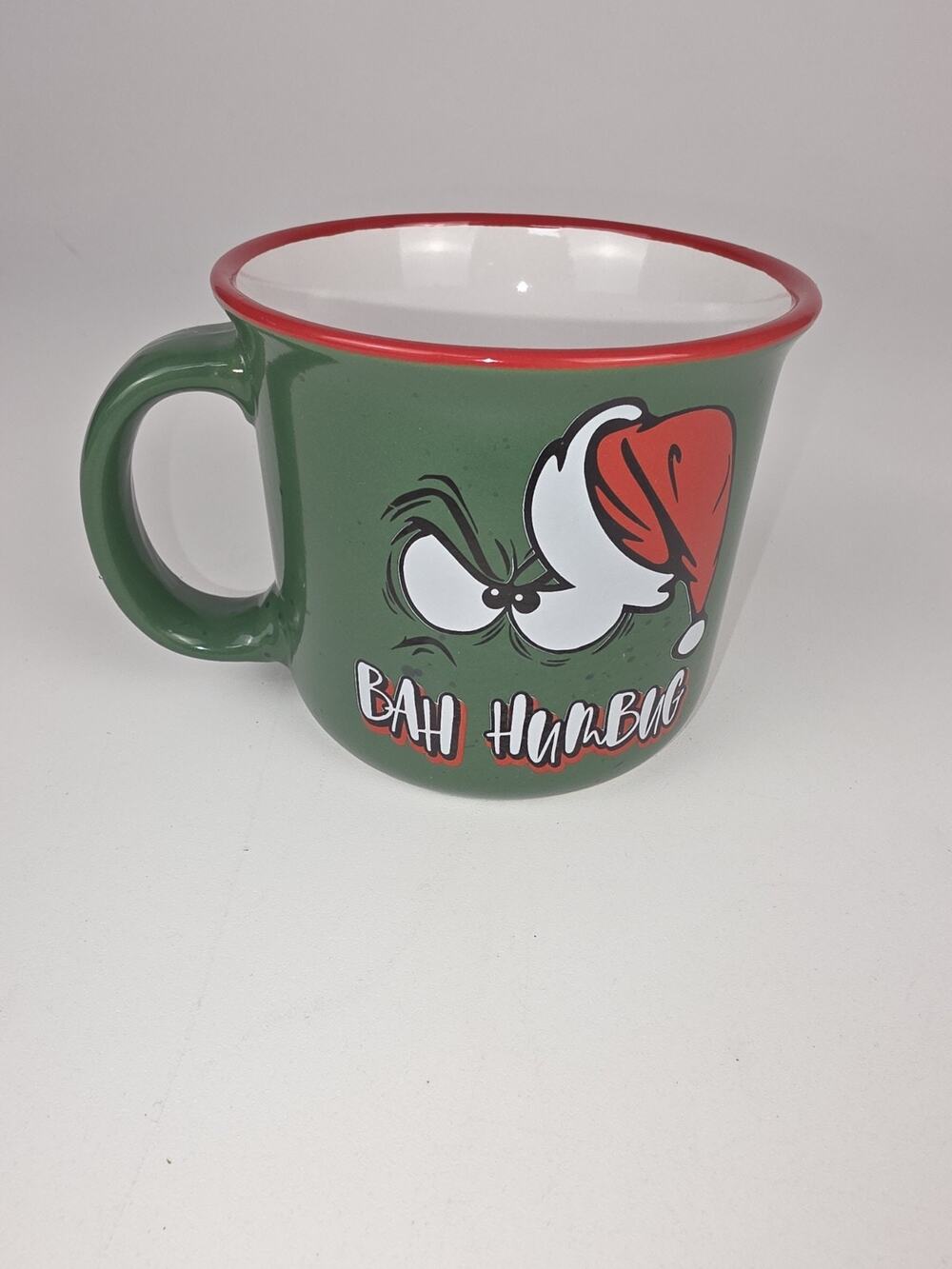 Spoontiques Bah Humbug Crinch-Style Christmas Ceramic Camper Mug